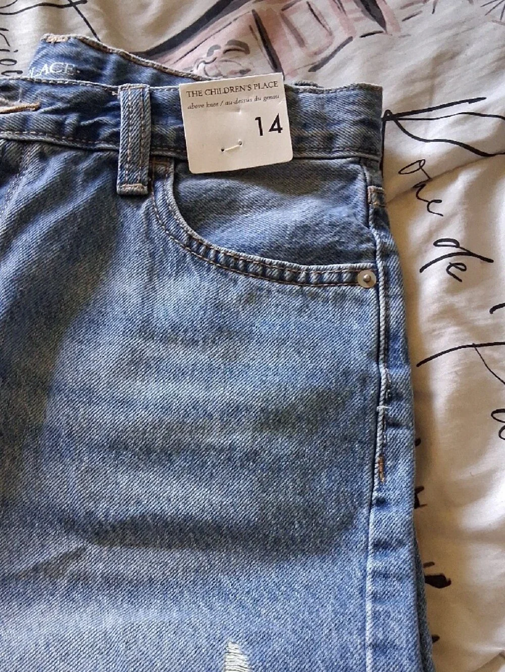The Children's Place Light Blue Ripped Denim Shorts